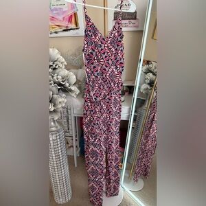 Geometric Pink and Blue Jumpsuit